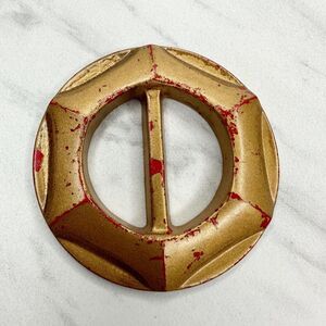 Vintage Plastic Metallic Scarf Slide Shirt Tie Bar Belt Buckle